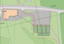 The site plan for the new padel and pickle courts at Bunsay Downs Golf Club