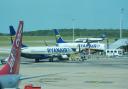 Ryanair planes at Stansted Airport