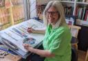 Artist Shirley Felts at work