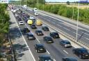 Traffic on the M11 near Stansted Airport