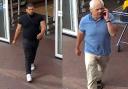 Wanted - Police want to speak to these two men in connection to a handbag theft in Harlow