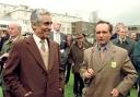 Andre Fabre (right) with the late Khalid Abdullah (Findlay Kember/PA)