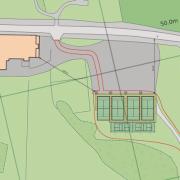 The site plan for the new padel and pickle courts at Bunsay Downs Golf Club