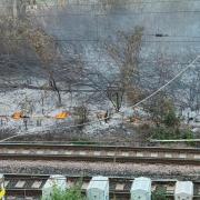 Fire - The blaze broke out near Stratford on Friday