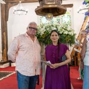 MP Priti Patel and councillor Mark Durham at Witham Flower Festival