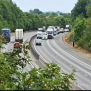 Traffic stopped on the M11 towards Hertfordshire