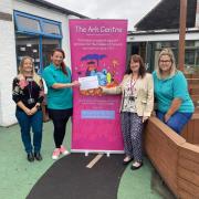 Support - members at The Ark receiving a cheque in 2020