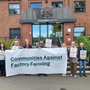 Protest - Communities Against Factory Farming protesting outside Braintree District Council at Causeway House last month