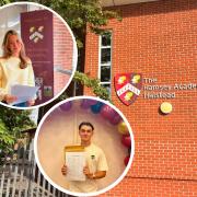 Congrats - Students from The Ramsey Academy in Halstead shared excitement and tears of joy as they opened their GCSE results this morning