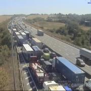 Congestion - Queues are forming on the M25 after all traffic was stopped