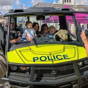 Families enjoying the emergency services event in Saffron Walden