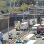 Traffic - Queues have formed on the M25 near the Dartford Crossing