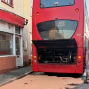 The bus fire has closed the road