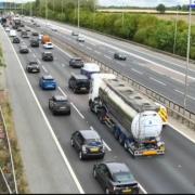 Queues - Traffic is building on the M11 after a lane was forced to close
