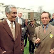 Andre Fabre (right) with the late Khalid Abdullah (Findlay Kember/PA)