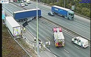 A lorry is blocking the M25 at the junction with the M11